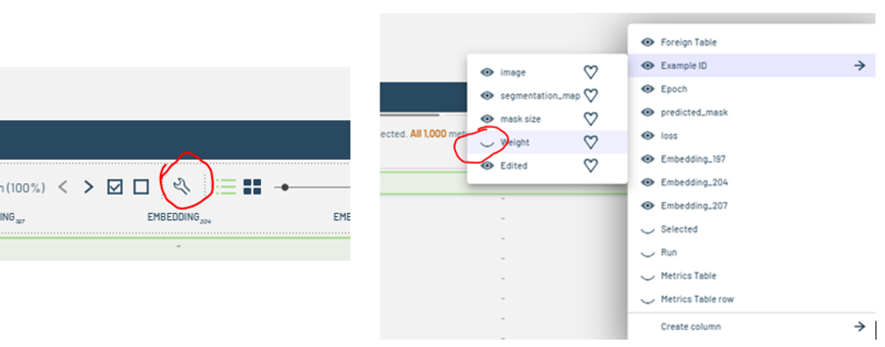 Enabling Weight column